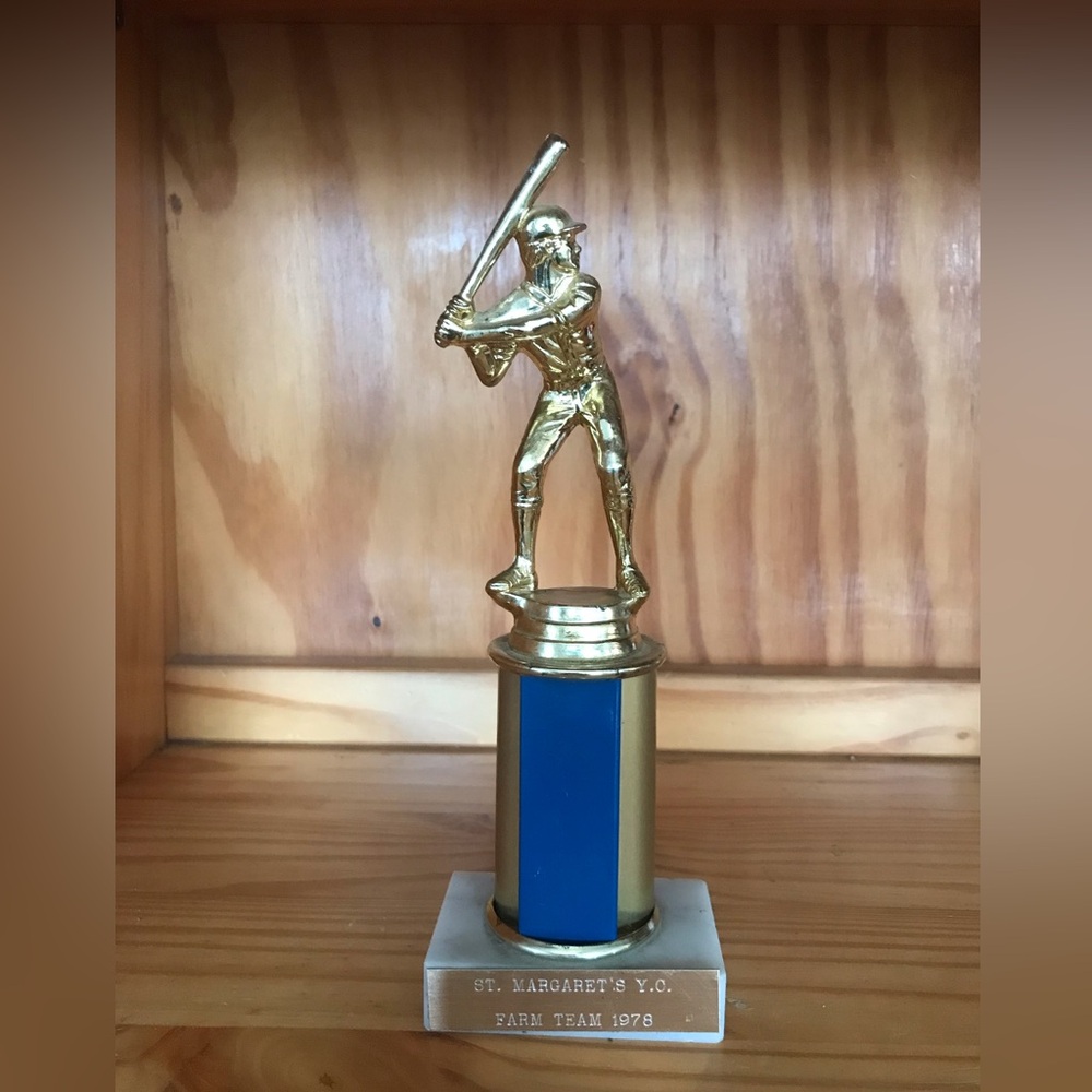 Vintage 1978 Baseball Trophy on marble base